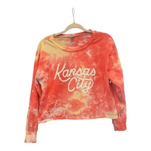 Kansas City Red and Yellow Tie-Dye Long Sleeve T-Shirt Size Medium (M)